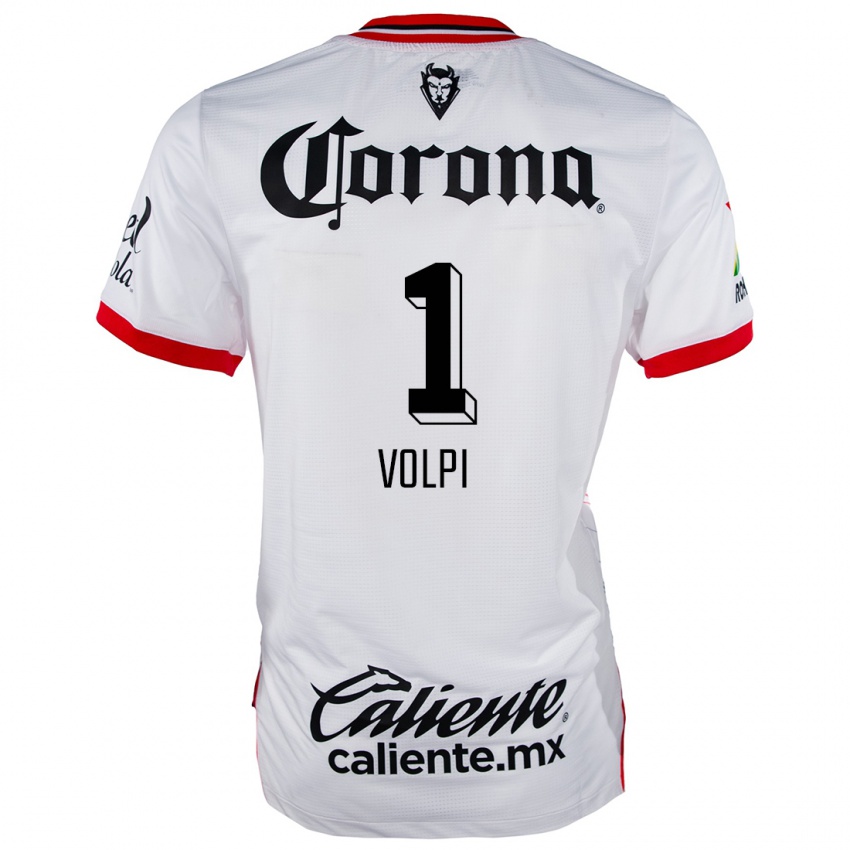 Homem Camisola Tiago Volpi #1 Branco Vermelho Alternativa 2024/25 Camisa Brasil