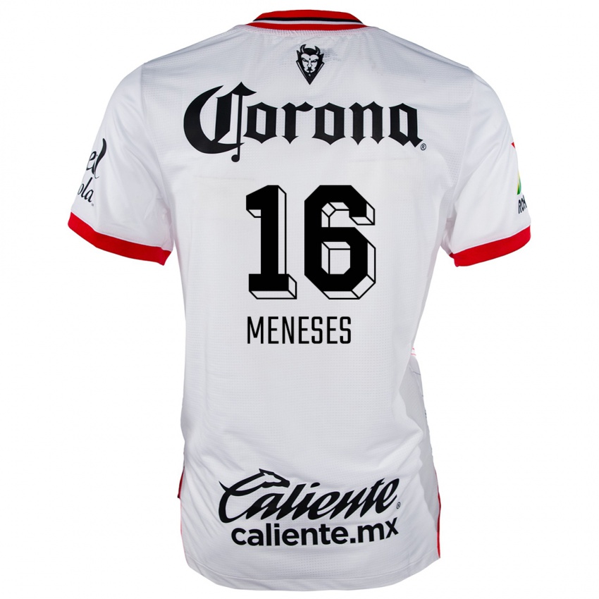 Homem Camisola Jean Meneses #16 Branco Vermelho Alternativa 2024/25 Camisa Brasil