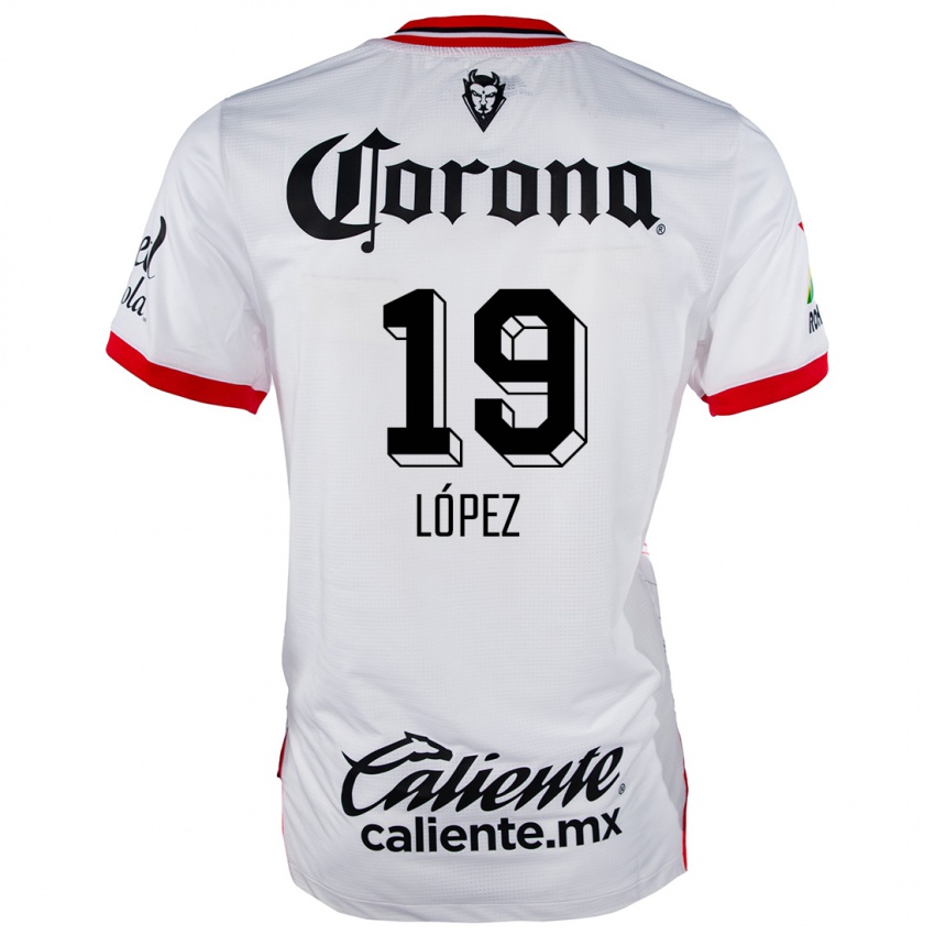 Homem Camisola Iván López #19 Branco Vermelho Alternativa 2024/25 Camisa Brasil