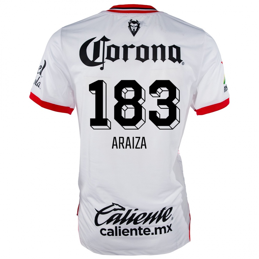 Homem Camisola Daniel Araiza #183 Branco Vermelho Alternativa 2024/25 Camisa Brasil