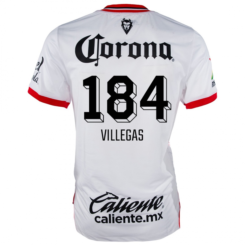 Homem Camisola Abraham Villegas #184 Branco Vermelho Alternativa 2024/25 Camisa Brasil