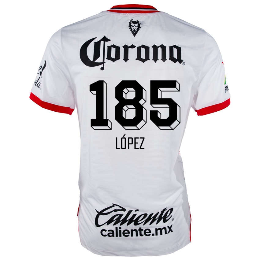 Homem Camisola David López #185 Branco Vermelho Alternativa 2024/25 Camisa Brasil