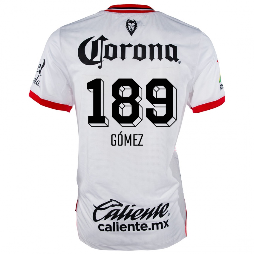 Homem Camisola Enrique Gómez #189 Branco Vermelho Alternativa 2024/25 Camisa Brasil