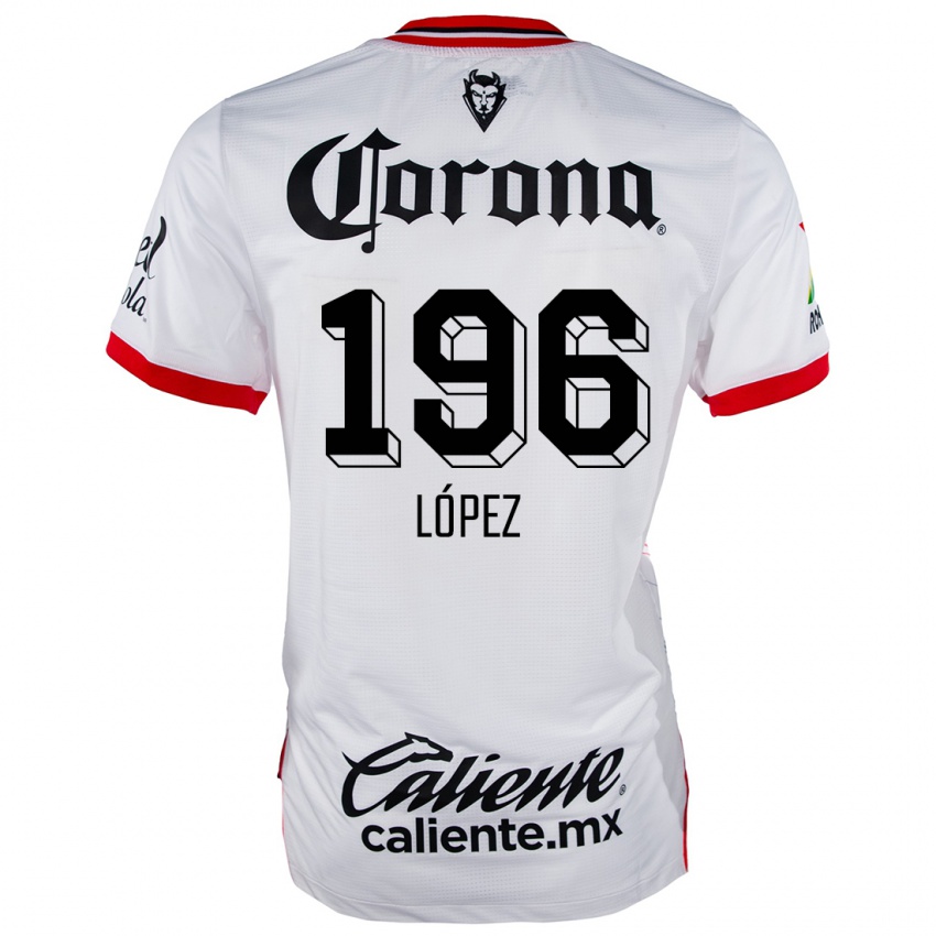 Homem Camisola Ethan López #196 Branco Vermelho Alternativa 2024/25 Camisa Brasil