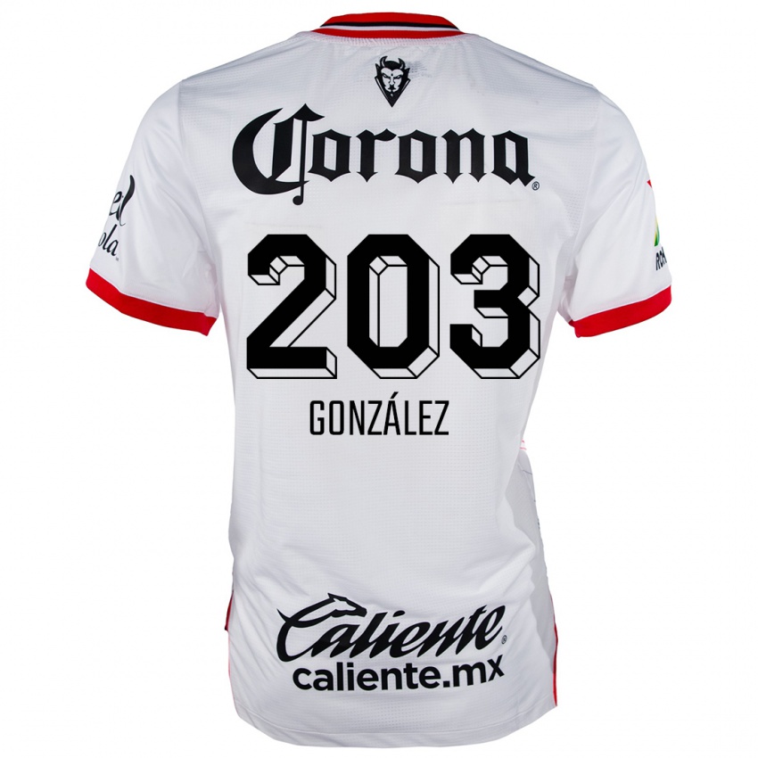 Homem Camisola Luis González #203 Branco Vermelho Alternativa 2024/25 Camisa Brasil