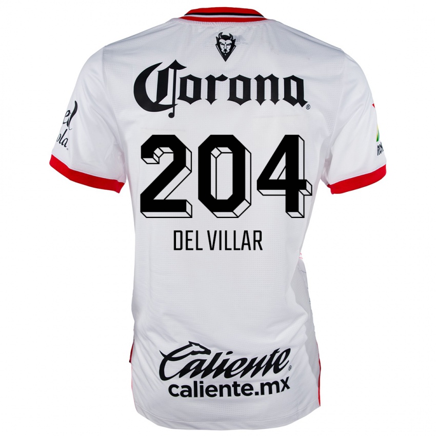 Homem Camisola Everardo Del Villar #204 Branco Vermelho Alternativa 2024/25 Camisa Brasil