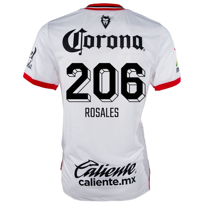 Homem Camisola Santiago Rosales #206 Branco Vermelho Alternativa 2024/25 Camisa Brasil