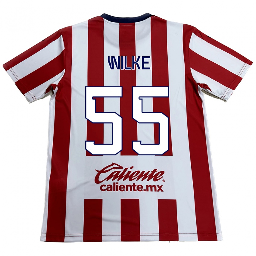 Mulher Camisola Teun Wilke #55 Vermelho Branco Principal 2024/25 Camisa Brasil