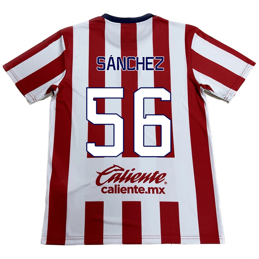 Mulher Camisola Benjamín Sánchez #56 Vermelho Branco Principal 2024/25 Camisa Brasil