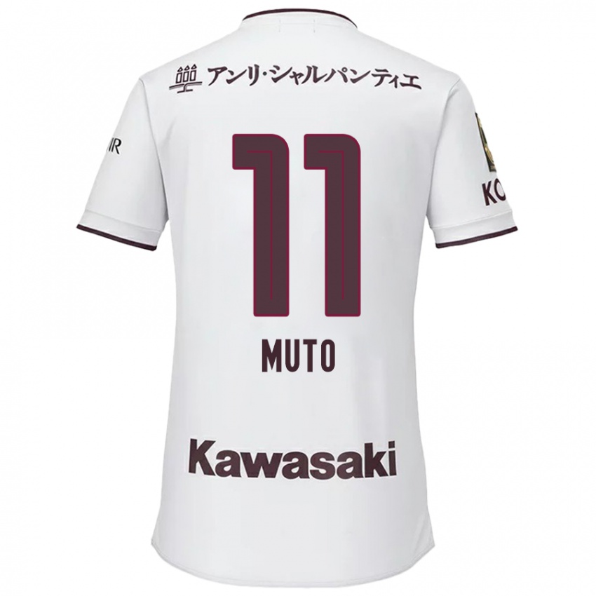 Mulher Camisola Yoshinori Muto #11 Branco Vermelho Alternativa 2024/25 Camisa Brasil