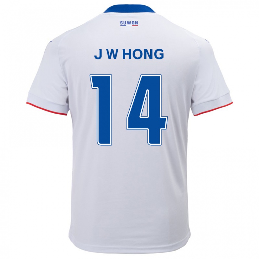 Mulher Camisola Won-Jin Hong #14 Branco Azul Alternativa 2024/25 Camisa Brasil