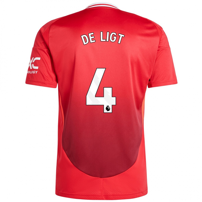 Criança Camisola Matthijs De Ligt #4 Vermelho Brilhante Principal 2024/25 Camisa Brasil