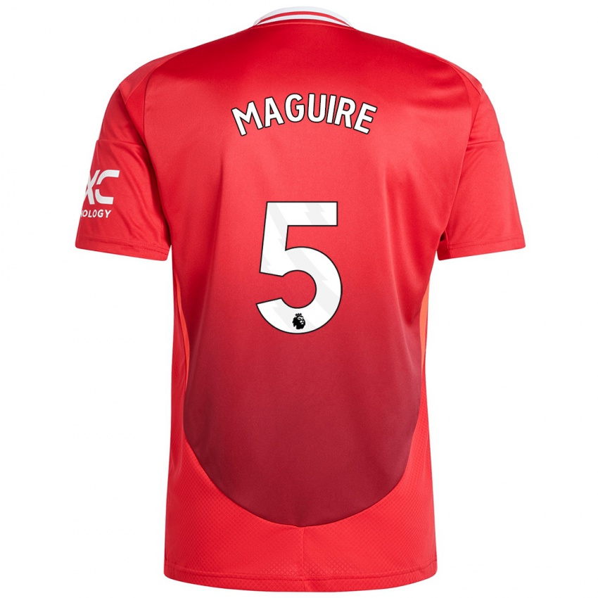 Criança Camisola Harry Maguire #5 Vermelho Brilhante Principal 2024/25 Camisa Brasil