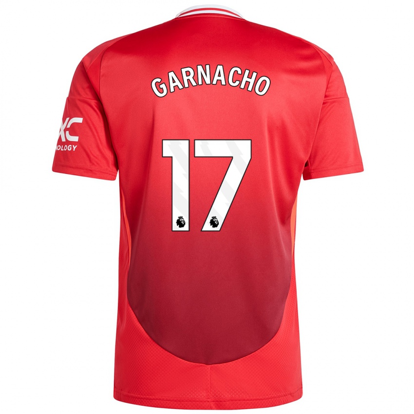 Criança Camisola Alejandro Garnacho #17 Vermelho Brilhante Principal 2024/25 Camisa Brasil