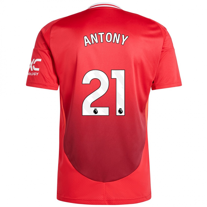 Criança Camisola Antony #21 Vermelho Brilhante Principal 2024/25 Camisa Brasil