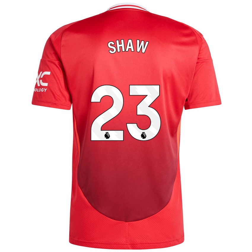 Criança Camisola Luke Shaw #23 Vermelho Brilhante Principal 2024/25 Camisa Brasil