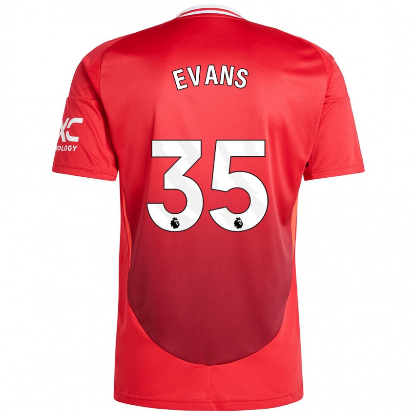 Criança Camisola Jonny Evans #35 Vermelho Brilhante Principal 2024/25 Camisa Brasil