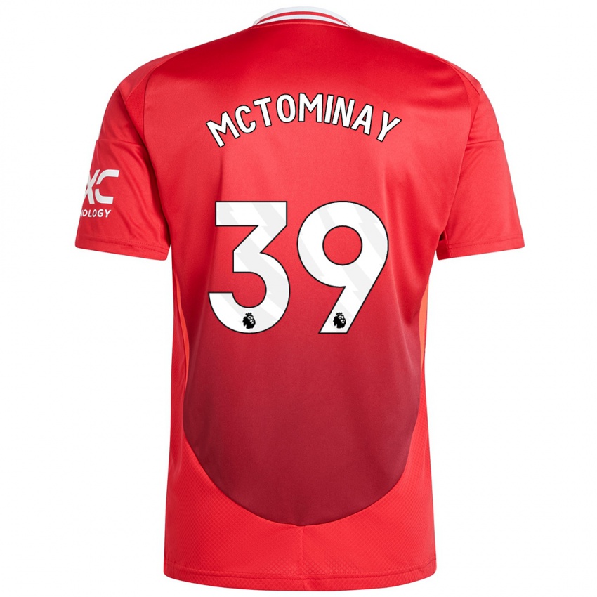 Criança Camisola Scott Mctominay #39 Vermelho Brilhante Principal 2024/25 Camisa Brasil