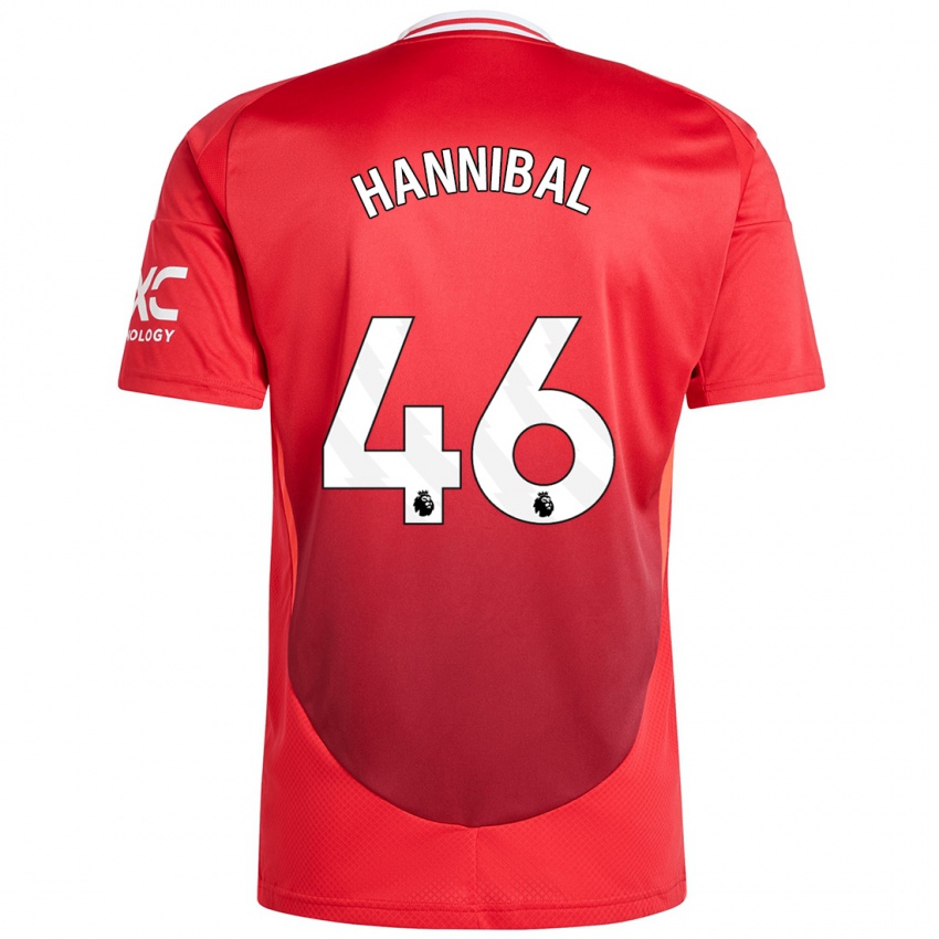 Criança Camisola Hannibal Mejbri #46 Vermelho Brilhante Principal 2024/25 Camisa Brasil