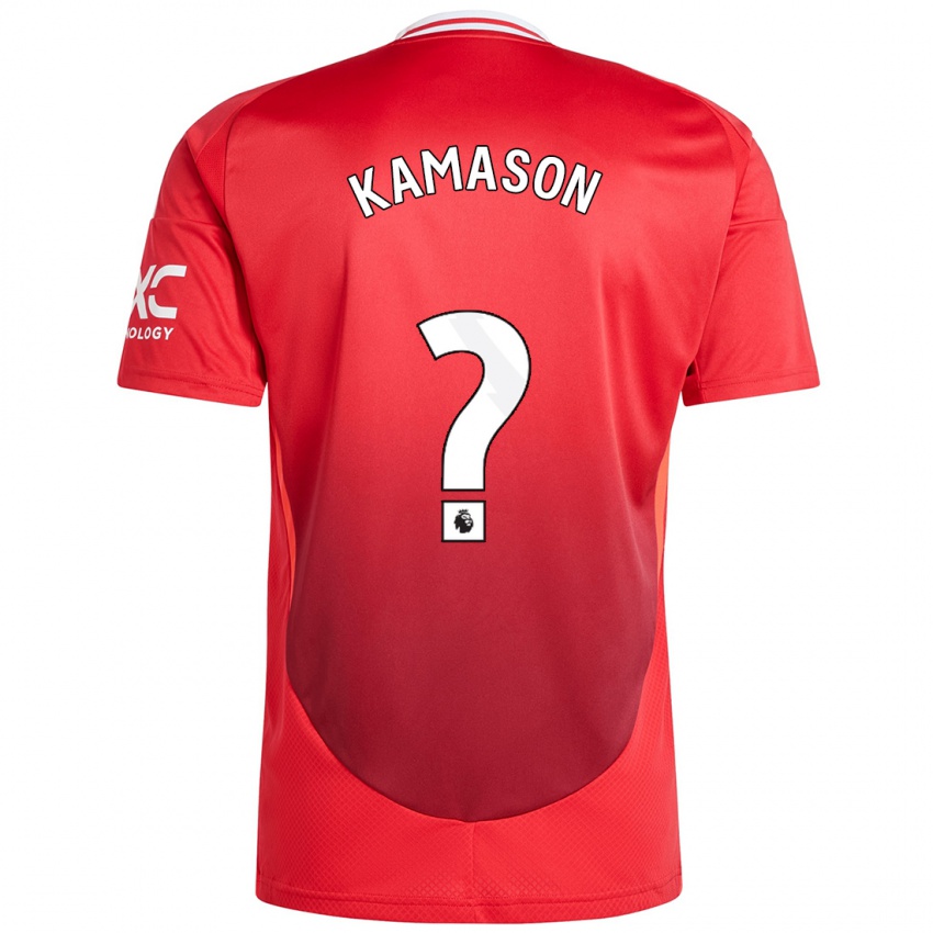 Criança Camisola Jaydan Kamason #0 Vermelho Brilhante Principal 2024/25 Camisa Brasil