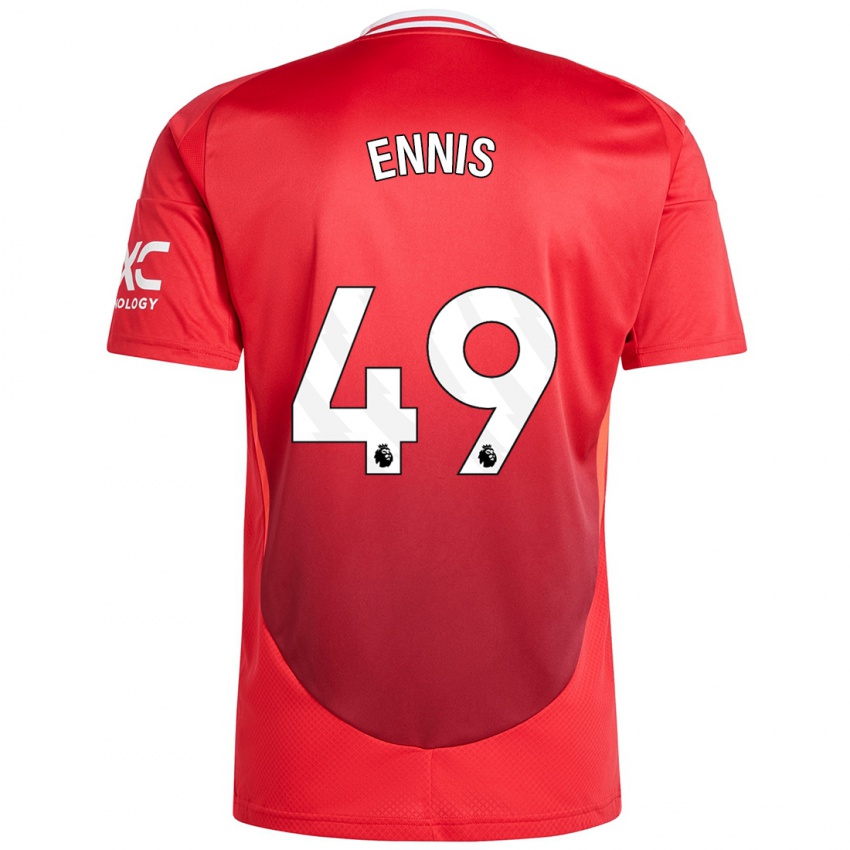 Criança Camisola Ethan Ennis #49 Vermelho Brilhante Principal 2024/25 Camisa Brasil