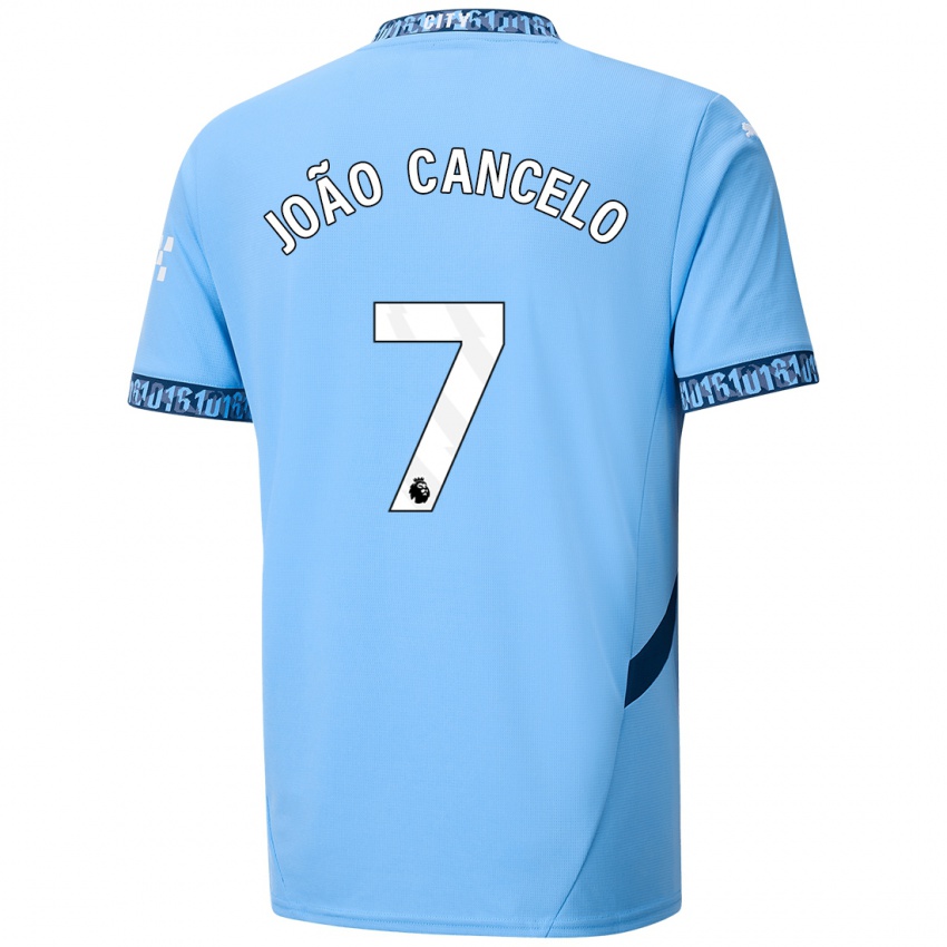 Criança Camisola Joao Cancelo #7 Azul Marinho Principal 2024/25 Camisa Brasil