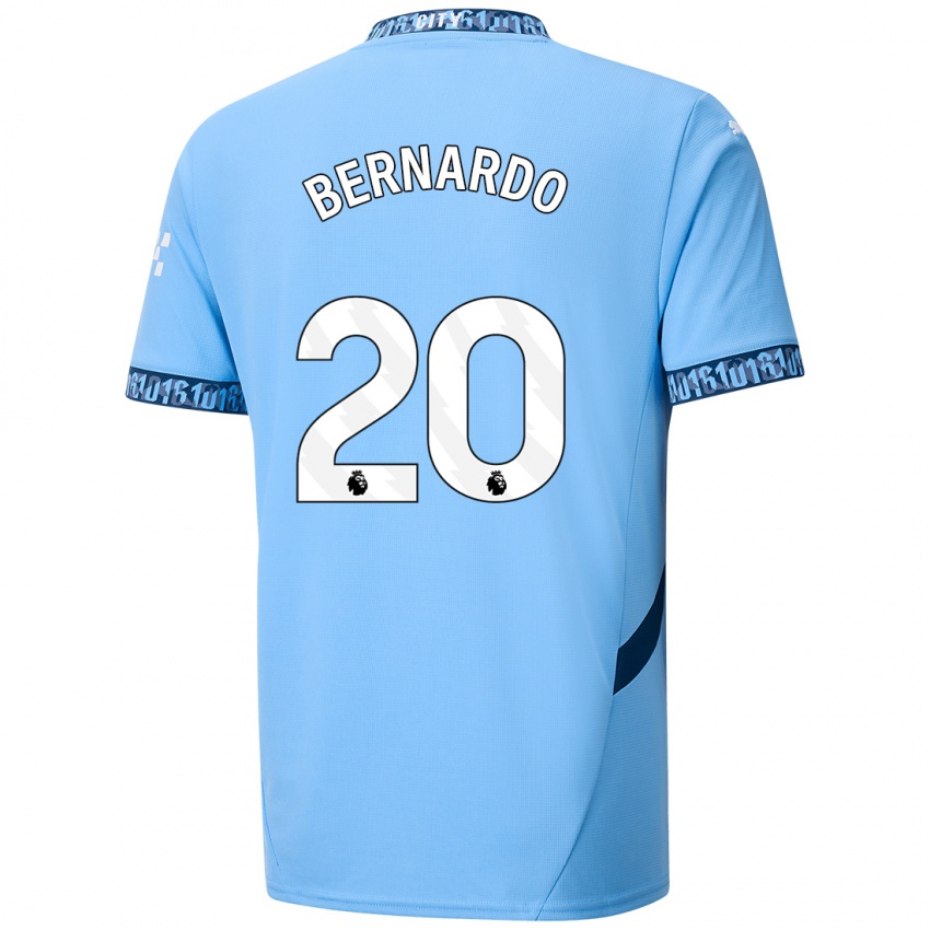 Criança Camisola Bernardo Silva #20 Azul Marinho Principal 2024/25 Camisa Brasil