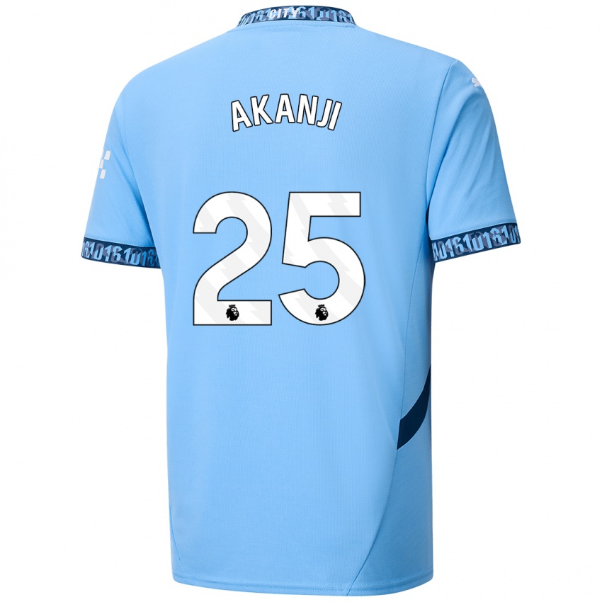 Criança Camisola Manuel Akanji #25 Azul Marinho Principal 2024/25 Camisa Brasil