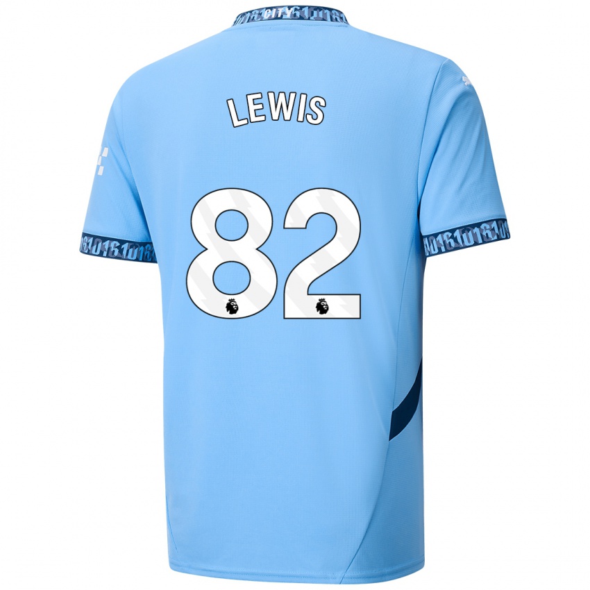 Criança Camisola Rico Lewis #82 Azul Marinho Principal 2024/25 Camisa Brasil