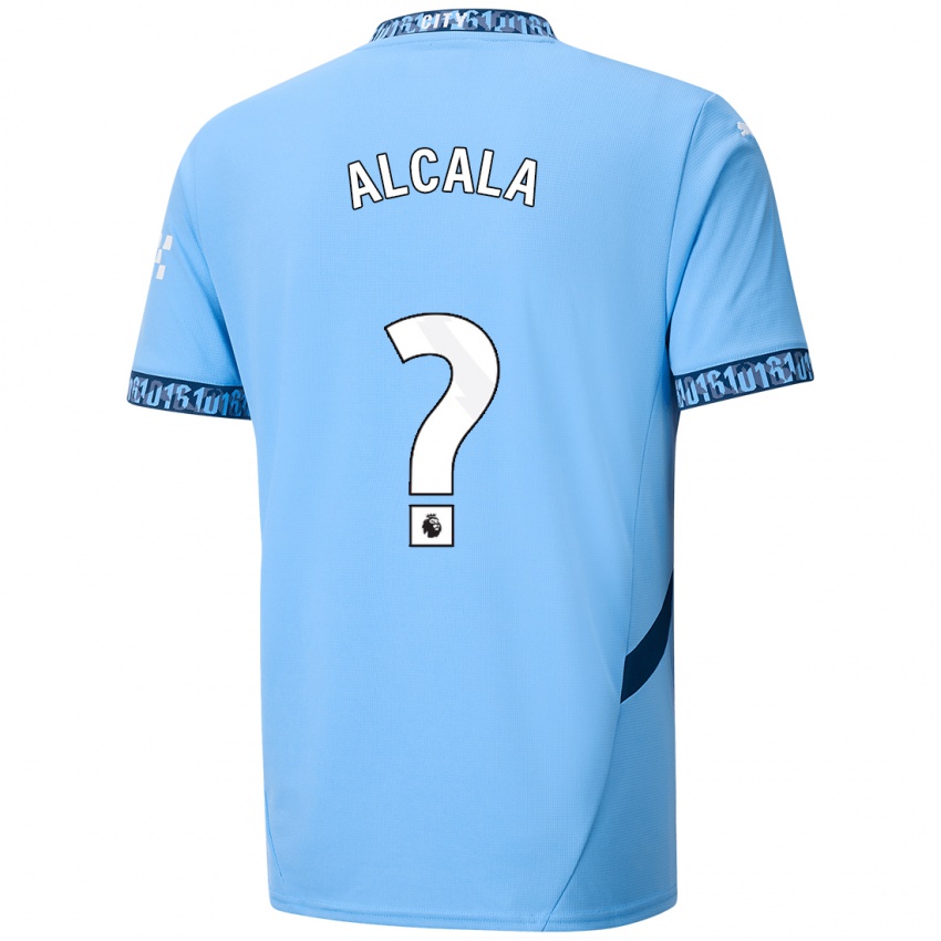 Criança Camisola Álex Alcalá #0 Azul Marinho Principal 2024/25 Camisa Brasil