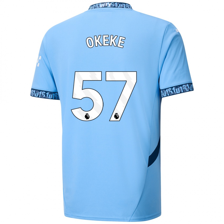 Criança Camisola Michael Okeke #57 Azul Marinho Principal 2024/25 Camisa Brasil