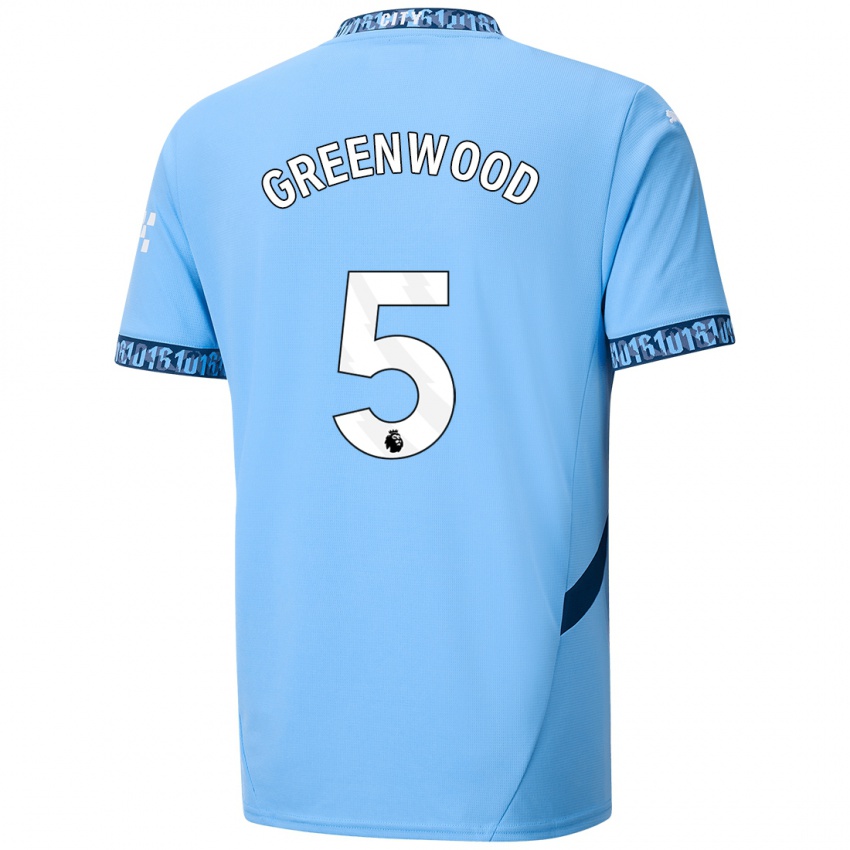 Criança Camisola Alex Greenwood #5 Azul Marinho Principal 2024/25 Camisa Brasil