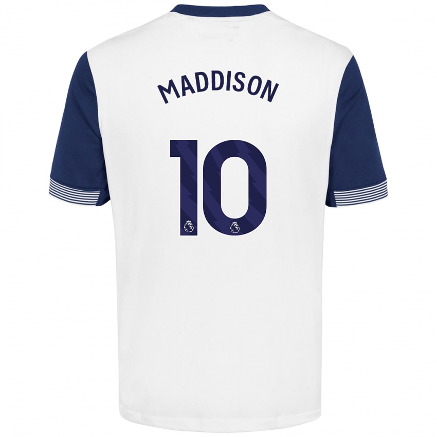 Criança Camisola James Maddison #10 Azul Branco Principal 2024/25 Camisa Brasil