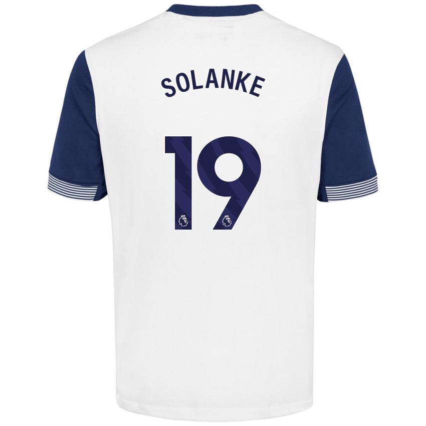 Criança Camisola Dominic Solanke #19 Azul Branco Principal 2024/25 Camisa Brasil