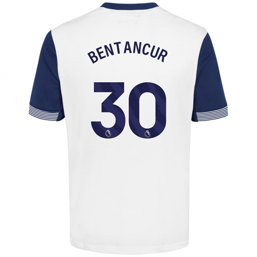 Criança Camisola Rodrigo Bentancur #30 Azul Branco Principal 2024/25 Camisa Brasil