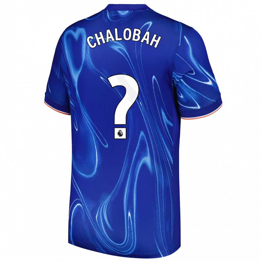 Criança Camisola Trevoh Chalobah #0 Branco Azul Principal 2024/25 Camisa Brasil