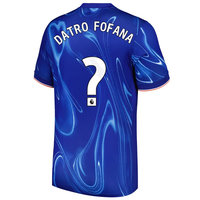 Criança Camisola David Datro Fofana #0 Branco Azul Principal 2024/25 Camisa Brasil