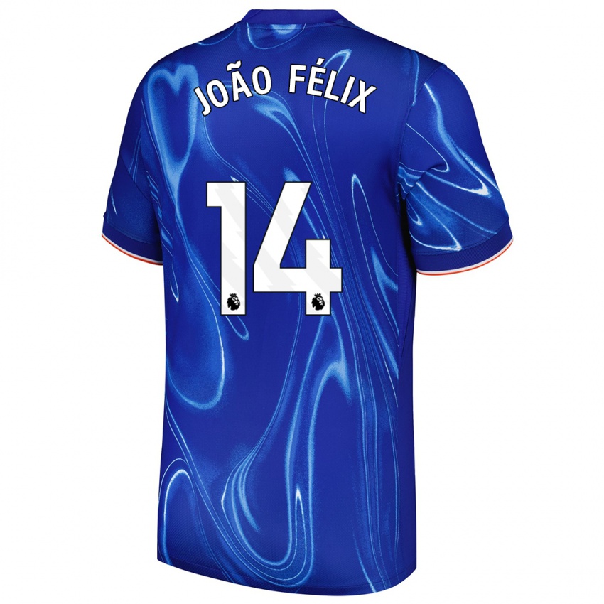 Criança Camisola João Félix #14 Branco Azul Principal 2024/25 Camisa Brasil