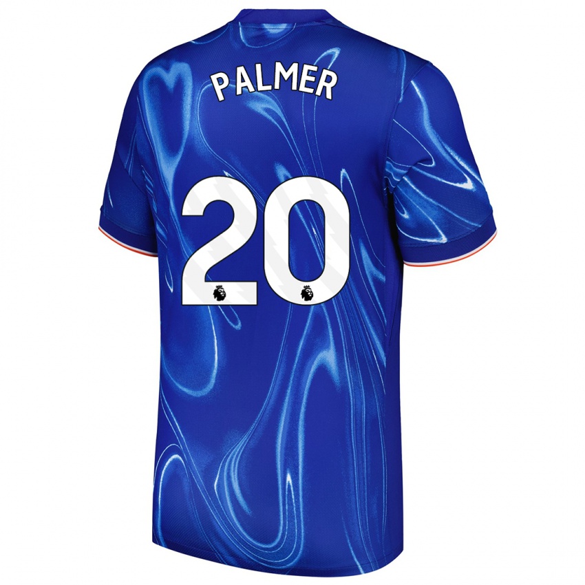 Criança Camisola Cole Palmer #20 Branco Azul Principal 2024/25 Camisa Brasil