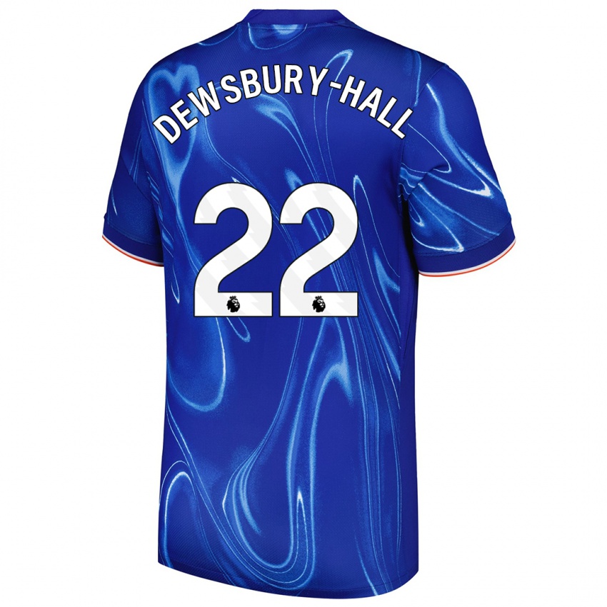 Criança Camisola Kiernan Dewsbury-Hall #22 Branco Azul Principal 2024/25 Camisa Brasil