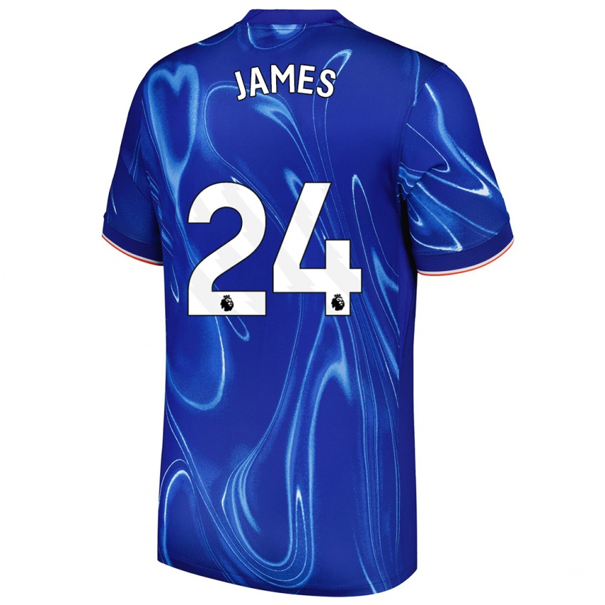 Criança Camisola Reece James #24 Branco Azul Principal 2024/25 Camisa Brasil