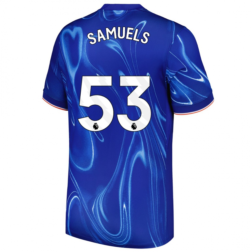 Criança Camisola Ishé Samuels-Smith #53 Branco Azul Principal 2024/25 Camisa Brasil