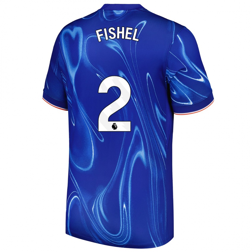 Criança Camisola Mia Fishel #2 Branco Azul Principal 2024/25 Camisa Brasil