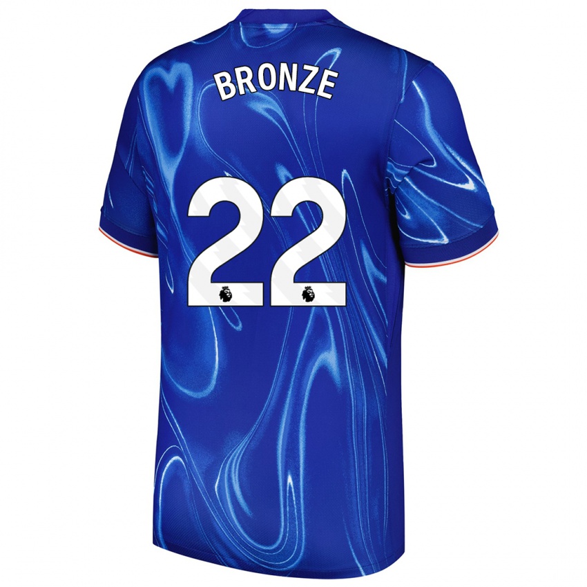 Criança Camisola Lucy Bronze #22 Branco Azul Principal 2024/25 Camisa Brasil