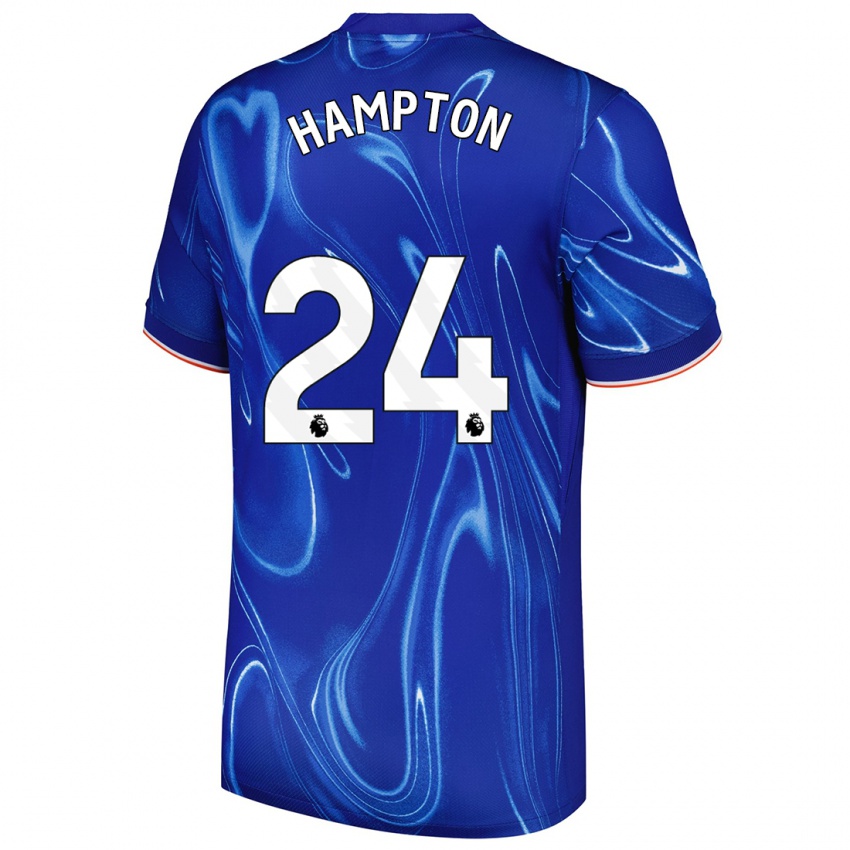 Criança Camisola Hannah Hampton #24 Branco Azul Principal 2024/25 Camisa Brasil