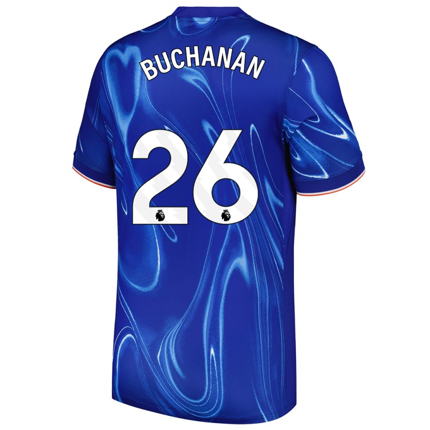 Criança Camisola Kadeisha Buchanan #26 Branco Azul Principal 2024/25 Camisa Brasil