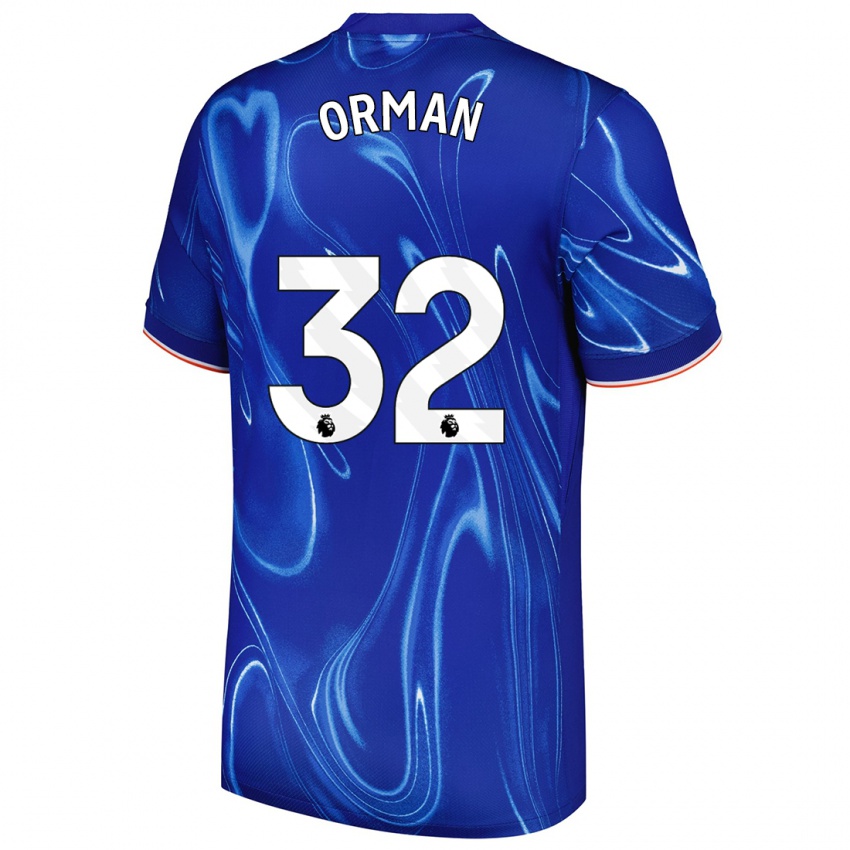 Criança Camisola Emily Orman #32 Branco Azul Principal 2024/25 Camisa Brasil