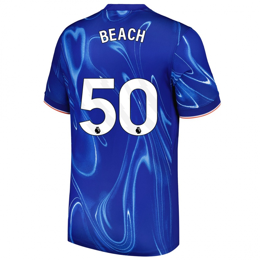 Criança Camisola Eddie Beach #50 Branco Azul Principal 2024/25 Camisa Brasil