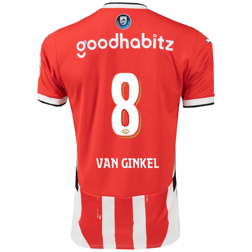 Criança Camisola Marco Van Ginkel #8 Branco Vermelho Principal 2024/25 Camisa Brasil