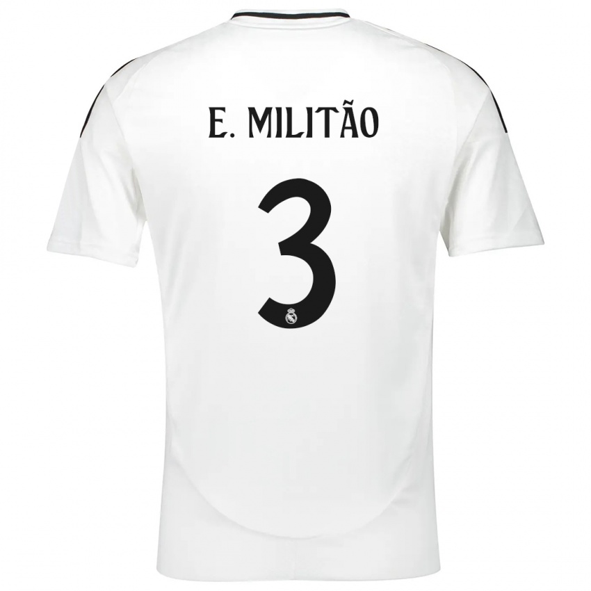 Criança Camisola Éder Militão #3 Branco Principal 2024/25 Camisa Brasil